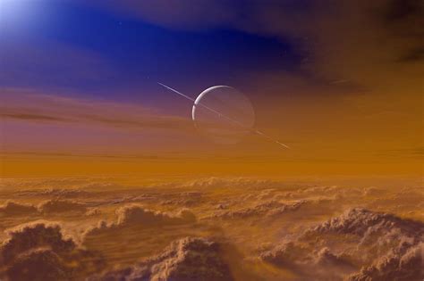 Saturn From The Surface Of Titan Photograph by Chris Butler - Fine Art ...