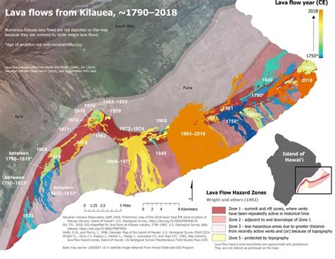 Kīlauea Flow Map in 2022 | Kilauea, Lava flow, Volcano national park