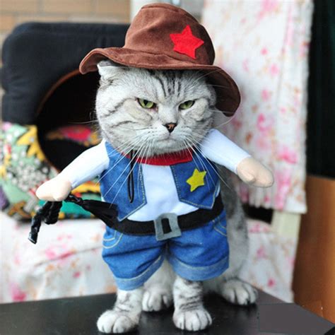 Cute Cat Costume Clothes Cotton Clothes for Small Cat Policeman denim ...