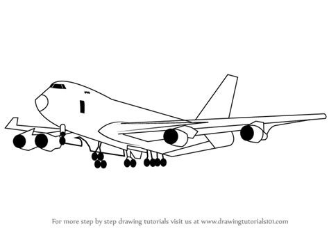 Learn How to Draw a Boeing 747 (Airplanes) Step by Step : Drawing ...