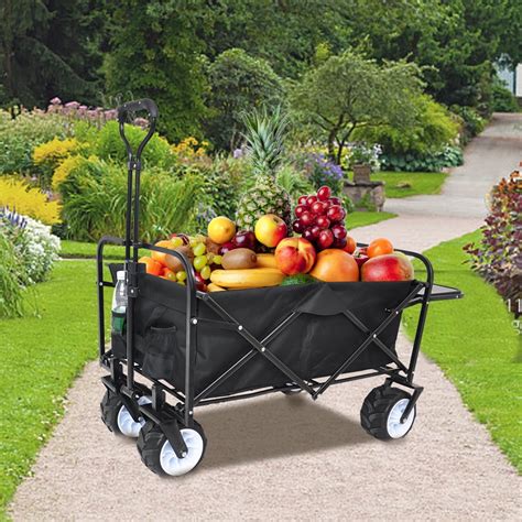 Collapsible Wagon, Beach Carts with Big Wheels, Heavy Duty Folding ...