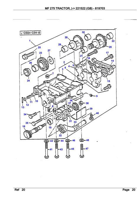 Massey Ferguson MF 275 TRACTOR (- 221522 (GB)) Parts Catalogue Manual ...