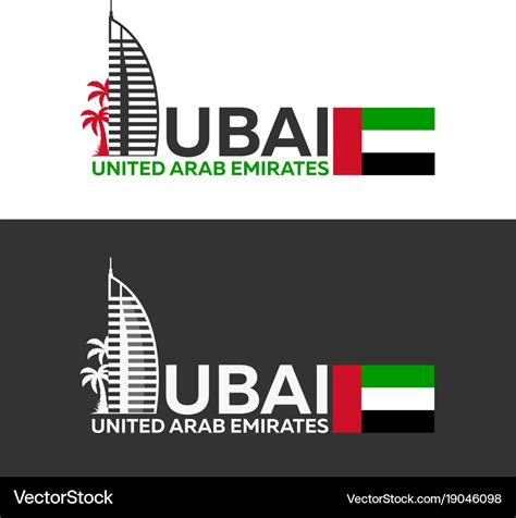 Dubai logo uae united arab emirates Royalty Free Vector