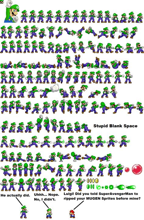 Luigi MUGEN Sprites (Warner) by SuperAvengerMan on DeviantArt