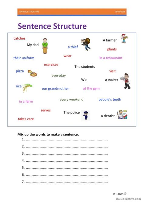 Construct sentence: English ESL worksheets pdf & doc