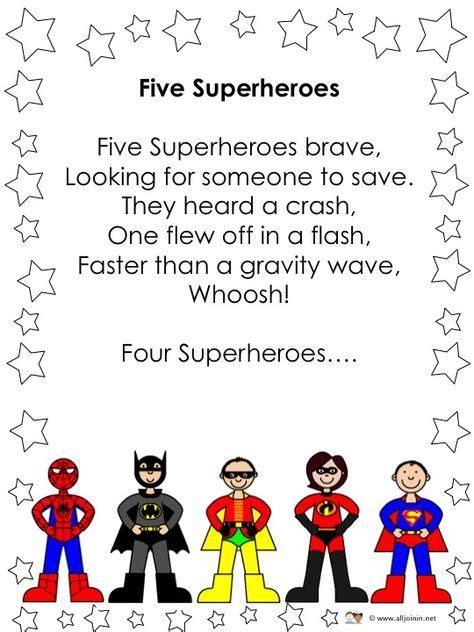 alljoinin.net blog: 5 Superheroes Rhyme | Superhero preschool ...