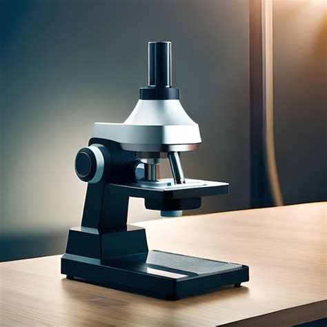 Premium AI Image | A black microscope with a silver base and a black base.