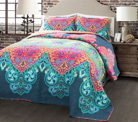 Boho Chic 3-Piece Full/Queen Quilt Set by LushDecor - Page 1 — QVC.com