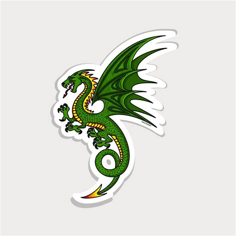 Dragon Sticker Dragon Decal Dragon Laptop Sticker - Etsy