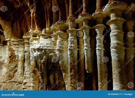 Tubular Formations Inside Karst Cave Stock Image - Image of limestone ...