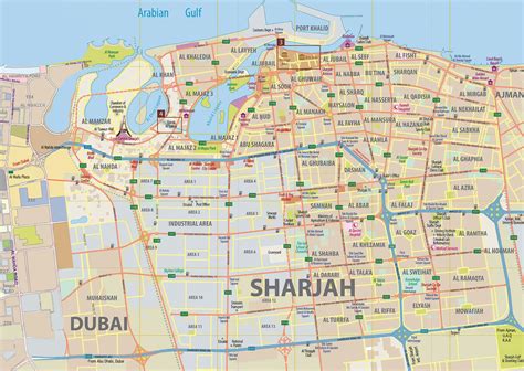 Large Sharjah Maps for Free Download and Print | High-Resolution and ...