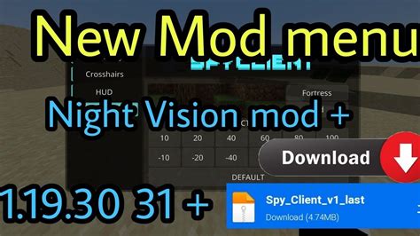 Minecraft mod menu client pack Night Vision mod 1.19.31| Direct ...