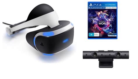 Sony PlayStation VR Headset + PS4 Version 2 Camera + VR Worlds Bundle ...