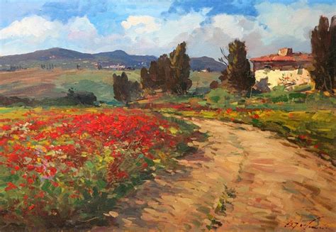 Tuscany Landscape Painting on Canvas, Original Art, Italy Art, Country ...