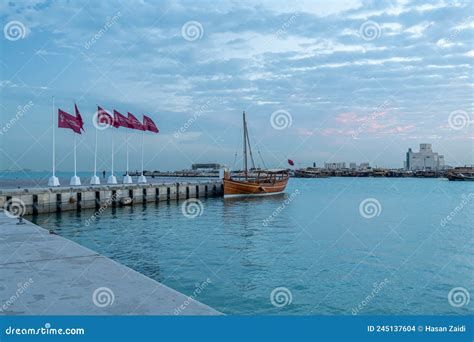 Doha Sky Line editorial stock image. Image of exterior - 245137604