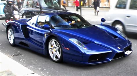 TDF Blue Ferrari Enzo driving through London! - YouTube