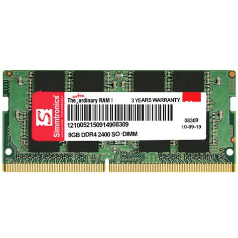 8GB DDR4 LAPTOP RAM 2400 MHZ - Simmtronics