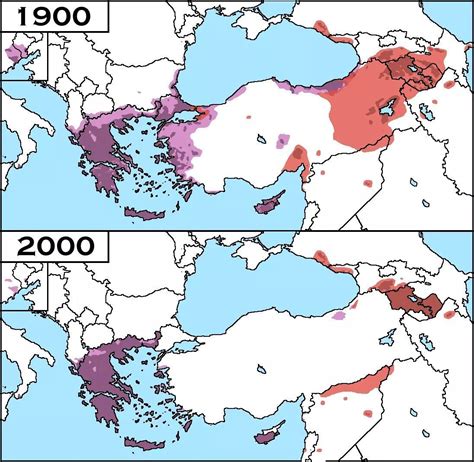 Map of Greek and Armenian populated areas before the genocides and ...