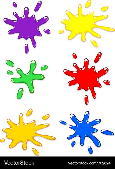 Paintball color splash set Royalty Free Vector Image