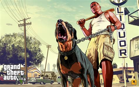 Grand Theft Auto V: Franklin and Chop HD Wallpaper