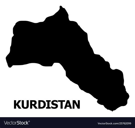 Flat map kurdistan with caption Royalty Free Vector Image