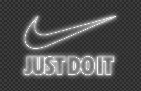 HD Nike Just Do It Neon White Outline With Tick Logo PNG | Citypng