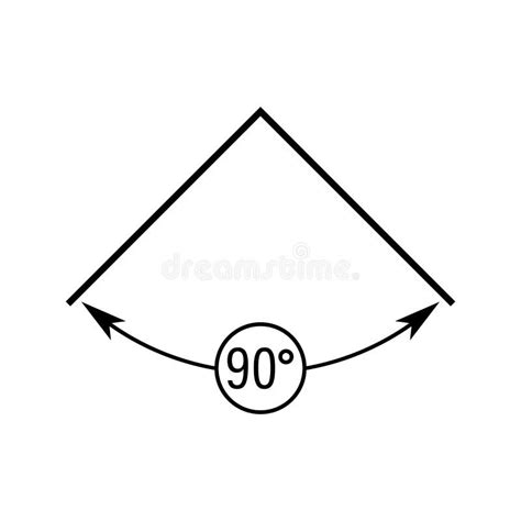 90 Degrees Angle Vector Icon. Right Angle Symbol with Arrow. Isolated ...