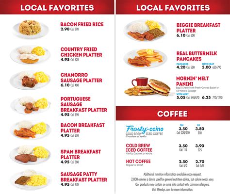 VIEW OUR MENU - Wendy's Guam®