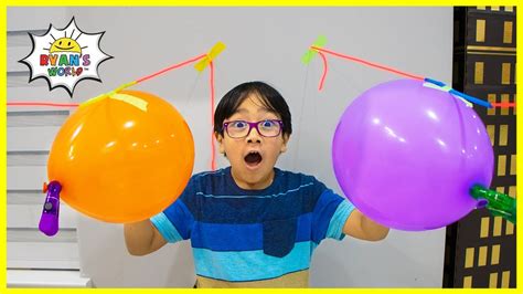 How to make a balloon Rocket Race Easy DIY Experiment for Kids ...