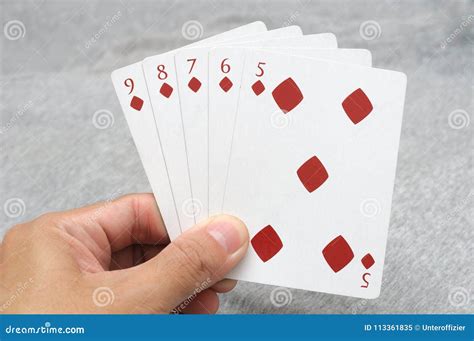 Straight flush poker hands stock image. Image of hold - 113361835