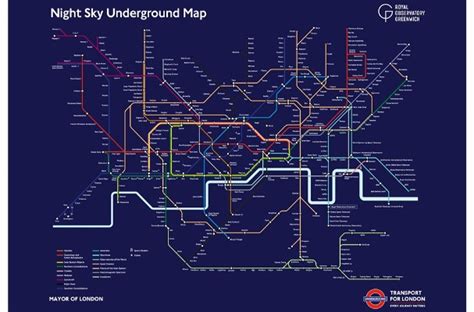 Royal Observatory Greenwich and TfL create 'Night Sky' tube map - UKinbound