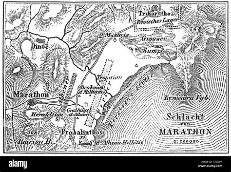 Battle of Marathon Map Stock Photo - Alamy