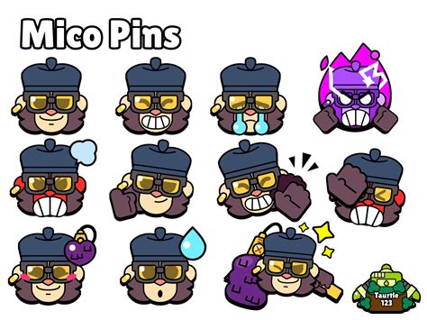 Mico Pins, Icon, and Spray : r/Brawlstars