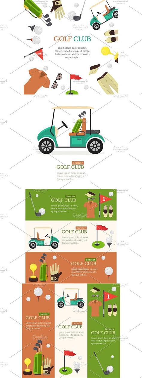 Golf Club Banner Flat Design Style in 2024 | Golf clubs, Golf clubs for ...