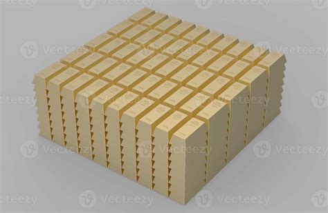 gold bar ingot isolated white background texture 3d illustration ...