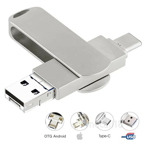 1TB 128GB OTG USB 3.0 Flash Drive Memory Stick Type C 4in1 For iPhone ...