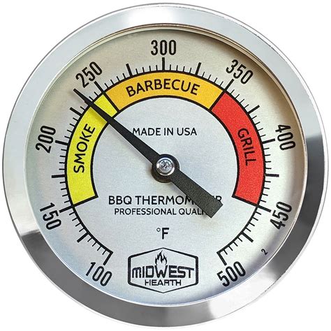 Midwest Hearth Professional BBQ Smoker Thermometer for Barbecue Offset ...