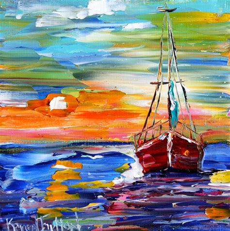 Fine art Print Sailboat at Sunset prints from oil painting | Etsy