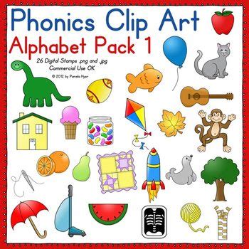 Phonics Clip Art: Alphabet Pack 1 COLOR by Pamela Hyer | TpT