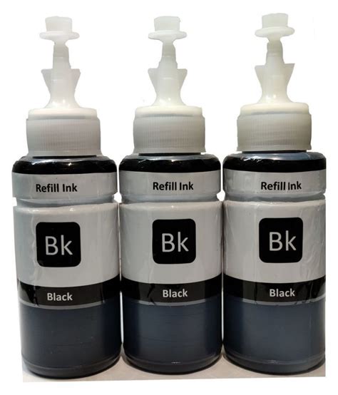 REFILL INK Epson T664 Printer Black Pack of 3 Ink bottle for Compatible ...