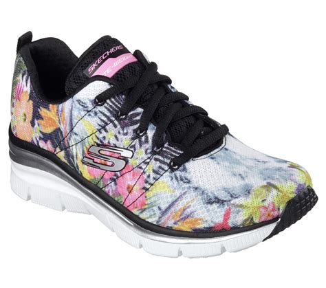 Skechers Women's Fashion Fit Spring Essential Black/Floral Athletic Shoe