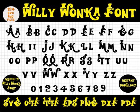 Willy Wonka Font Svg Willy Wonka Font Willy Wonka Willy | Etsy