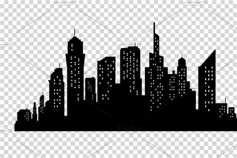 City skyline in grey colors. Buildings silhouette cityscape. Big ...