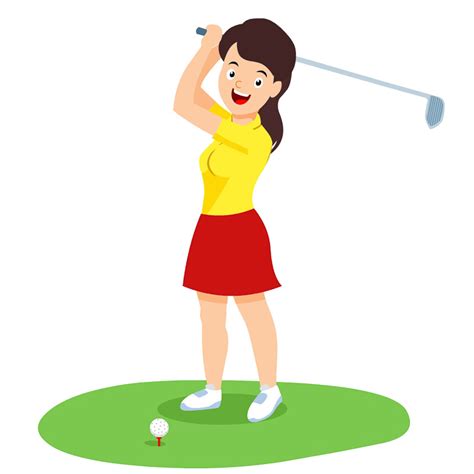 Golf Clipart - woman-playing-golf-sports-clipart - Classroom Clipart