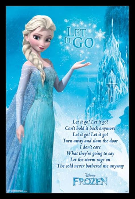 Frozen - Let it Go Lyrics Laminated & Framed Poster Print (24 x 36 ...