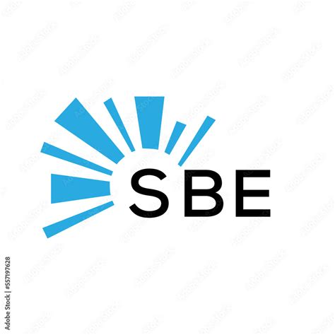 SBE letter logo. SBE blue image on white background and black letter ...