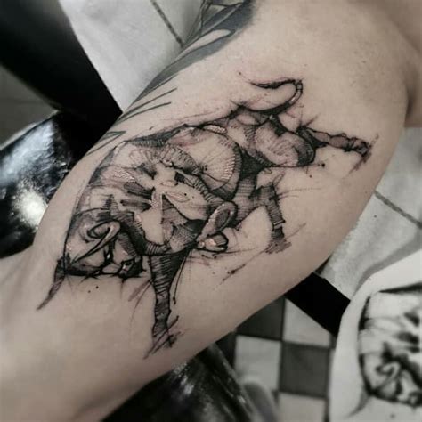 Graphic sketch Ox tattoo. Artist Sabīne. Done at Collective art tattoo ...