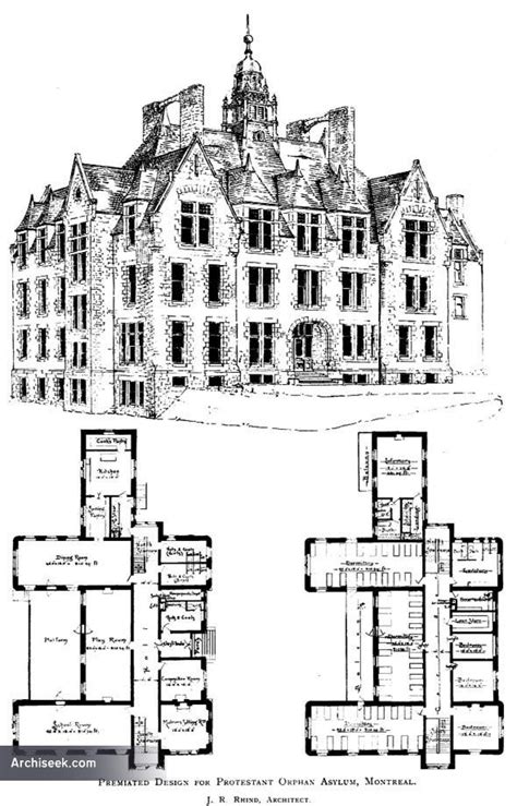 1894 - J.R. Rhind, architect, Design for Protestant Orphanage, Montreal ...