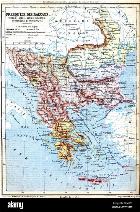 The map of Balkan Peninsula (Turkey, Greece, Serbia, Romania and ...