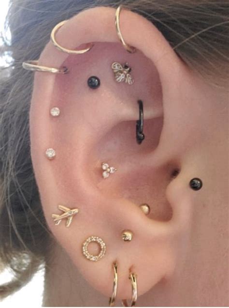 Pin by Shine Bright 💎 on Ear Art | Cool ear piercings, Earings ...